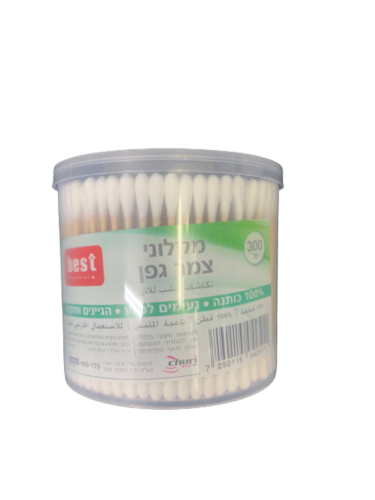 מקלוני צמר גפן | 300 יחידות | 100% כותנה