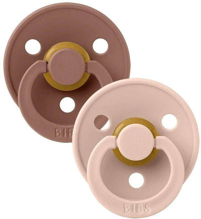 BIBS - זוג מוצצי לטקס מידה 1 לגילאי 0-6 חודשים דגם Colour - צבע Woodchuck/Blush