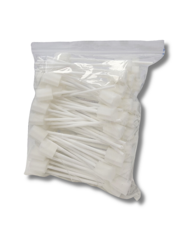 מקל פלסטיק עם ספוג להרטבת השפתיים 100 יחידה