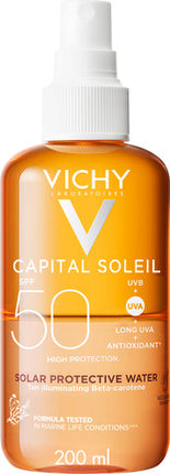VICHY ספריי מים סולאריים SPF50 עם בטא קרוטן 200 מ"ל