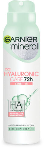 GARNIER דאודורנט ספריי חומצה היאלורונית 150 מ"ל