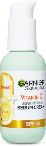 Vitamin C להבהרה והפחתת כתמי עור עם 25 SPF להגנה מהשמש GARNIER קרם לחות עם סרום