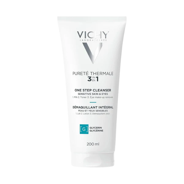 מסיר איפור אינטגרלי 'פיורטה טרמל' 3 ב-1 המתאים לעור פנים רגיש ועיניים רגישות 200 מ"ל - וישי