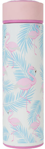Penguin בקבוק תרמי (תרמוס) מעוצב 500 מ''ל לשמירה על מים קרים או חמים עם ציפוי גומי - פלמינגו ג'ונגל 500 מ"ל