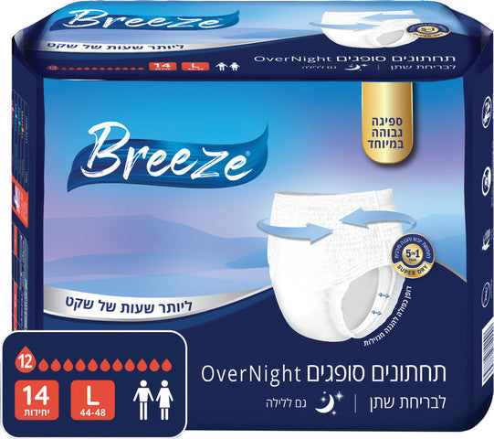 בריז תחתונים סופגים לבריחת שתן L גם ללילה 14 יחידות