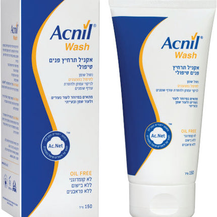 אקניל תרחיץ פנים טיפולי נטול שומן 150 מ''ל