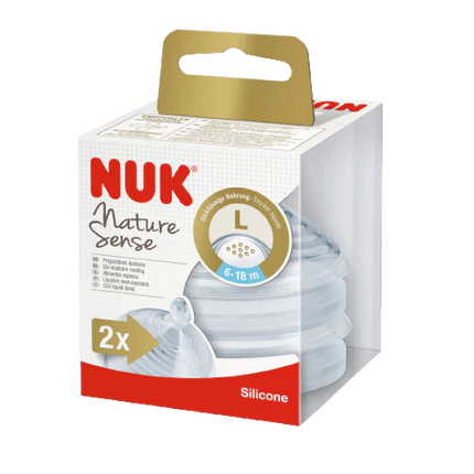 נוק  זוג פטמות לבקבוק  18‏-‏6 חודשים  L‏ ‏NUK