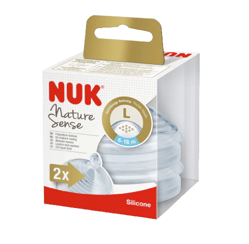 נוק  זוג פטמות לבקבוק  18‏-‏6 חודשים  L‏ ‏NUK