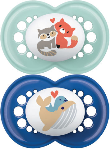 מאמ פרל מוצצי סיליקון 6+ תכלת 2 יחידות