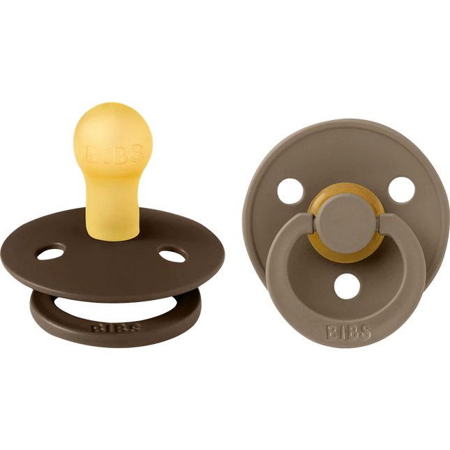 קולור זוג מוצצים לטקס מידה 1 מוקה/אלון כהה זוג מידה 1 | BIBS