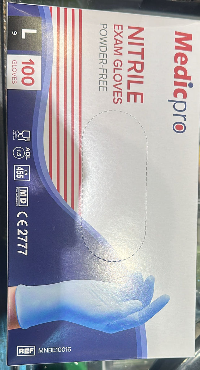 כפפות ניטריל ללא אבקה MEDICPRO L