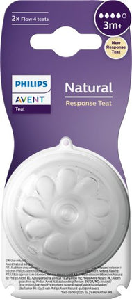 זוג פטמות האכלה לבקבוקי Avent Natural Response - גילאי 3+, זרימה שלב 4