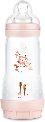 בקבוק אנטי קוליק 320 מ''ל 4+ חודשים פטמה שלב 3 זרימה מהירה MAM - צבע ורוד