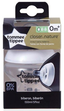 בקבוק האכלה 150 מ''ל Tommee Tippee Closer To Nature - שקוף לבן