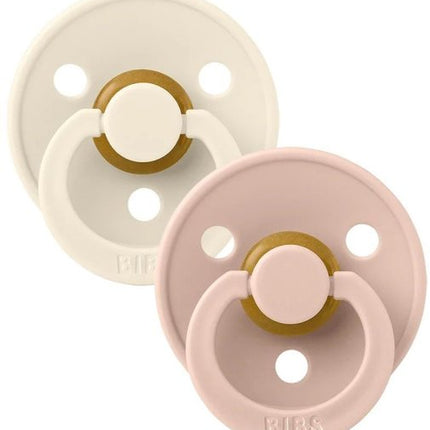 BIBS - זוג מוצצי לטקס מידה 2 לגילאי +6 חודשים דגם Colour - צבע Ivory/Blush