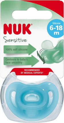 מוצץ 6-18 חודשים NUK Sensitive - צבע כחול