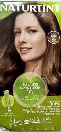 צבע שיער קבוע במרקם ג'ל ללא אמוניה 6.31 חום שקד עמוק 170מ"ל  -NATURTINT