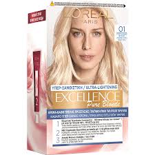 צבע שיער מטפח 01 בלונד אולטרה בהיר טבעי EXCELLENCE PURE BLONDE -LOREAL PARIS