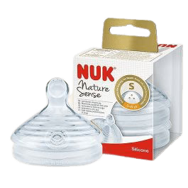 זוג פטמות בקבוק הזנה לגילאי 0-6 חודשים S NUK