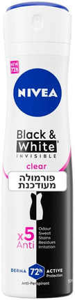 דאודורנט ספריי אינביזיבל בלק אנד וויט, 150 מ"ל