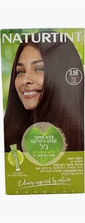 צבע שיער קבוע במרקם ג'ל ללא אמוניה 3.56 אדום קורן עמוק -NATURTINT